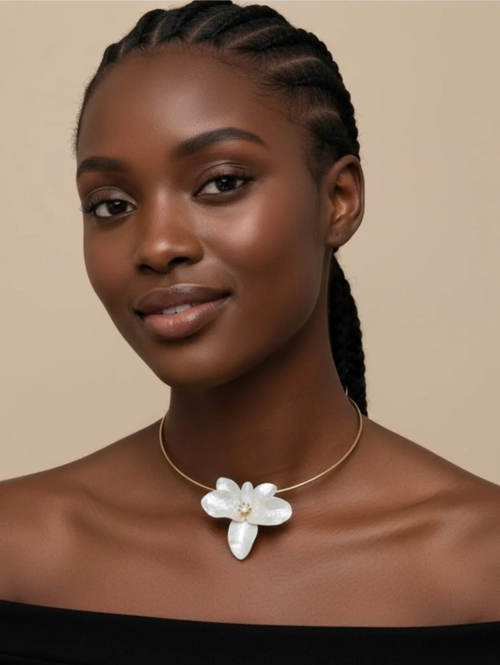 🤍▪️Piper K▪️ Cubic Zorconia Elegant White Flower Collar Choker  Orchid Necklace